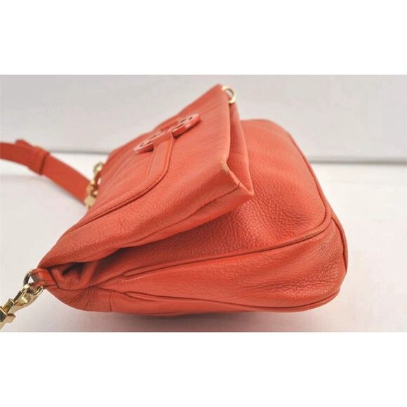 Authentic TORY BURCH Vintage Amanda Leather Shoulder Crossbody Bag Orange 9019J - Picture 4 of 16